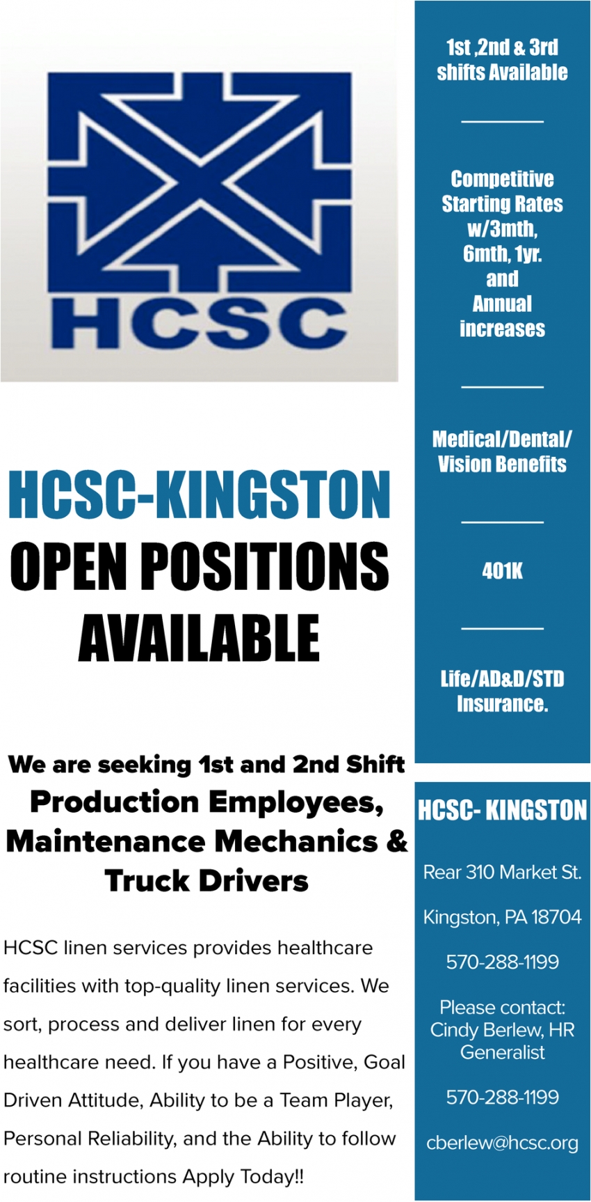 Production Employees, Maintenance Mechanics &amp; Truck Drivers 