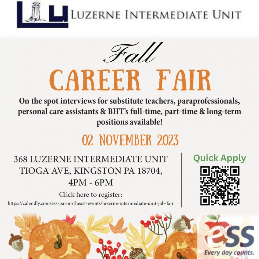 Fall Career Fair, Luzerne Intermediate Unit, Kingston, PA