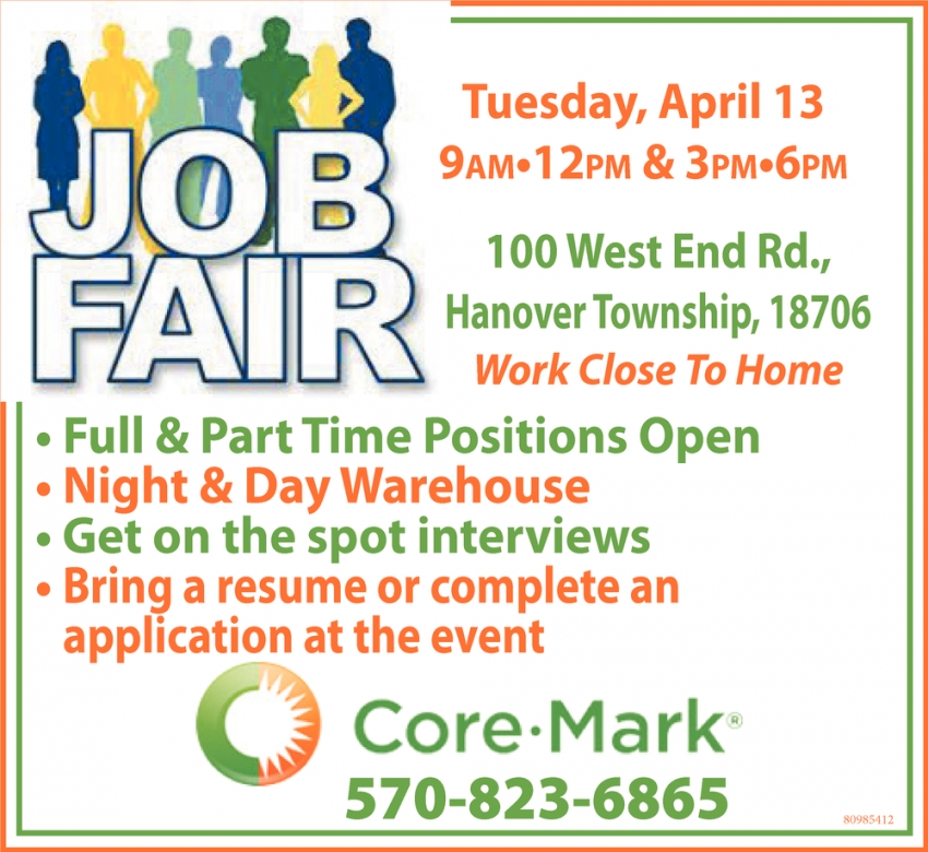 Job Fair Core Mark Wilkes Barre PA